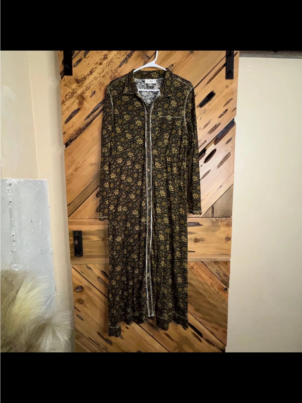 NATURAL LIFE Floral Long Sleeve Button-Front Dress
